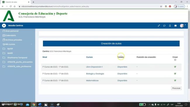 Cómo crear un curso en Moodle Centros desde cero